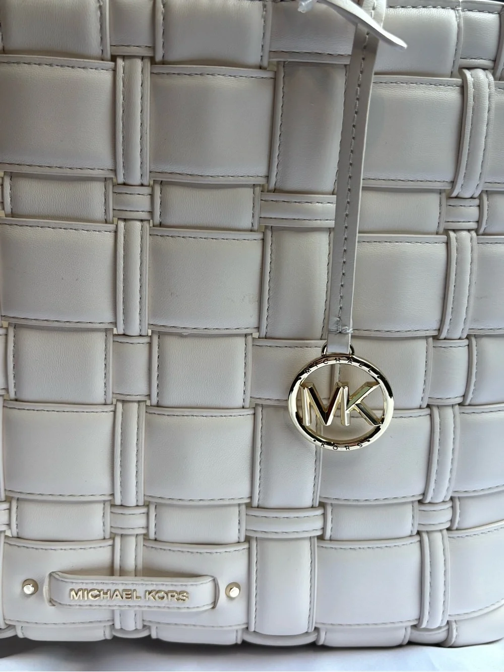 Michael Kors ivy woven east west tote